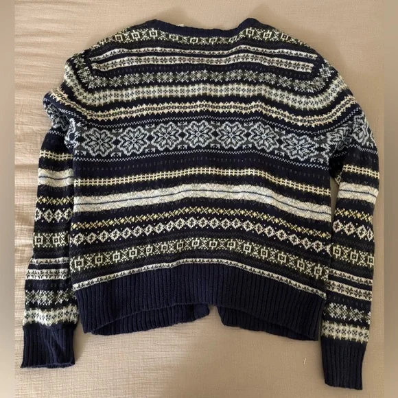 Old Navy Navy and Cream Patterned Cardigan - Picture 3 of 3